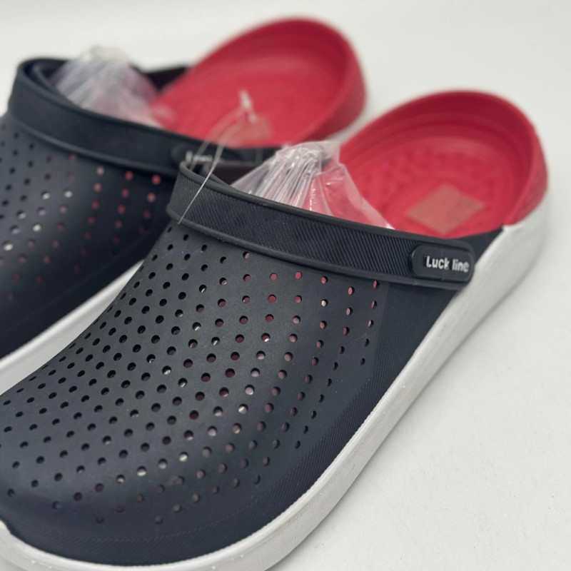 Крокси чоловічі чорні Luck line крокси чоловічі  стильні , підошва ПВХ/силікон