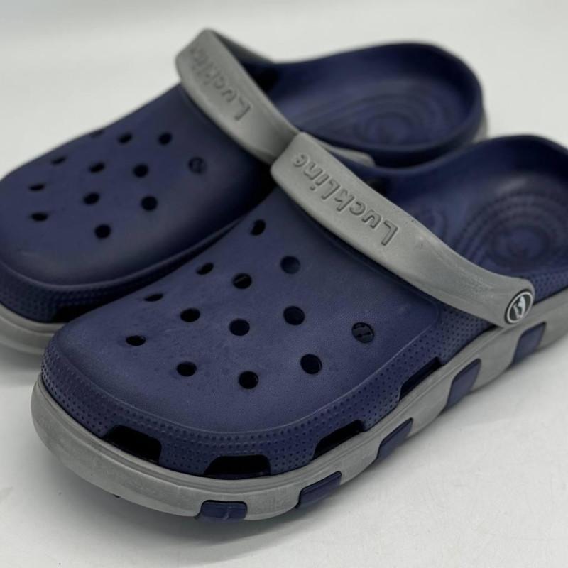 Крокси чоловічі  ЕВА сині / сірі Luck line мужские ЕВА , крокси сланці чоловічі 3022-502