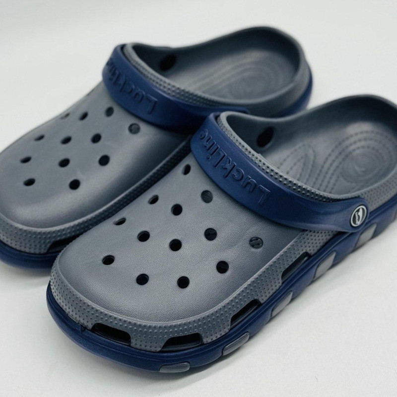 Крокси ЕВА сіро/сині Luck line мужские ЕВА , крокси сланци чоловічі 3022-502