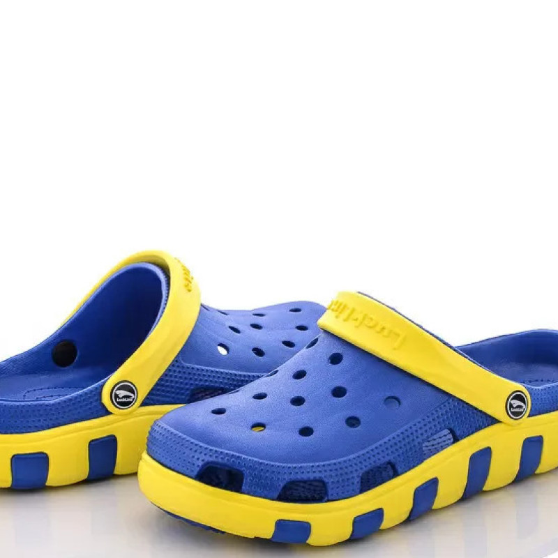 Крокси чоловічі Luckline ЄВА кроксы мужские пенка , стильные кроксы мужские жовто-блакитні