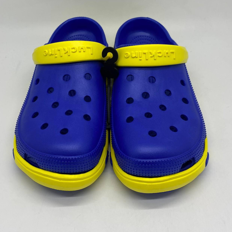 Крокси чоловічі Luckline ЄВА кроксы мужские пенка , стильные кроксы мужские жовто-блакитні