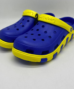 Крокси чоловічі Luckline ЄВА кроксы мужские пенка , стильные кроксы мужские жовто-блакитні