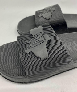 Шльопанці сланці, шлёпанцы мужские, сланцы мужские, шльопанці патріотичні чорні с гербом