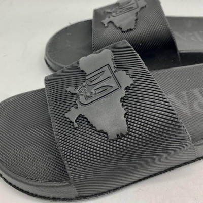 Шльопанці сланці, шлёпанцы мужские, сланцы мужские, шльопанці патріотичні чорні с гербом