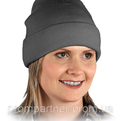 Шапка зимова, подвійна з підворотом, колір сірий