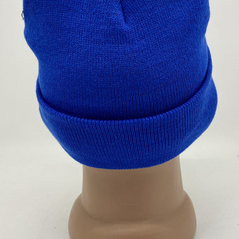 Шапка зимова з підворотом, волошковий колір (синій)