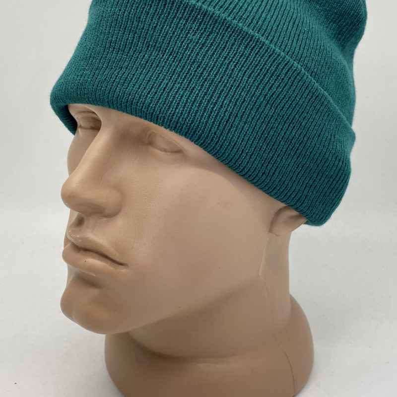 Шапка зимова з підворотом, колір темно зелений, шапка зелена