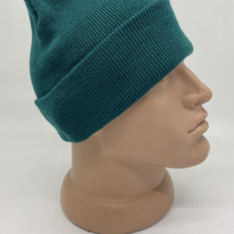 Шапка зимова з підворотом, колір темно зелений, шапка зелена