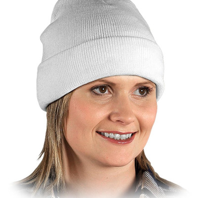 Шапка зимова з підворотом, колір білий