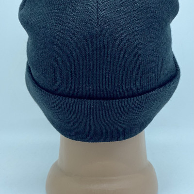 Шапка зимова з підворотом, колір чорний, кашка чорна, шапка робоча з закотом, шапка охороною