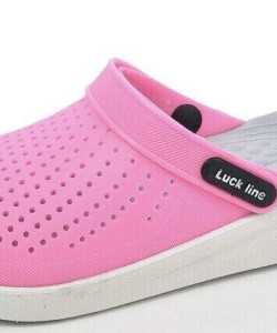 Крокси жіночі рожеві Luck line крокси жіночі силікон, стильні крокси жіночі рожеві, підошва ПВХ