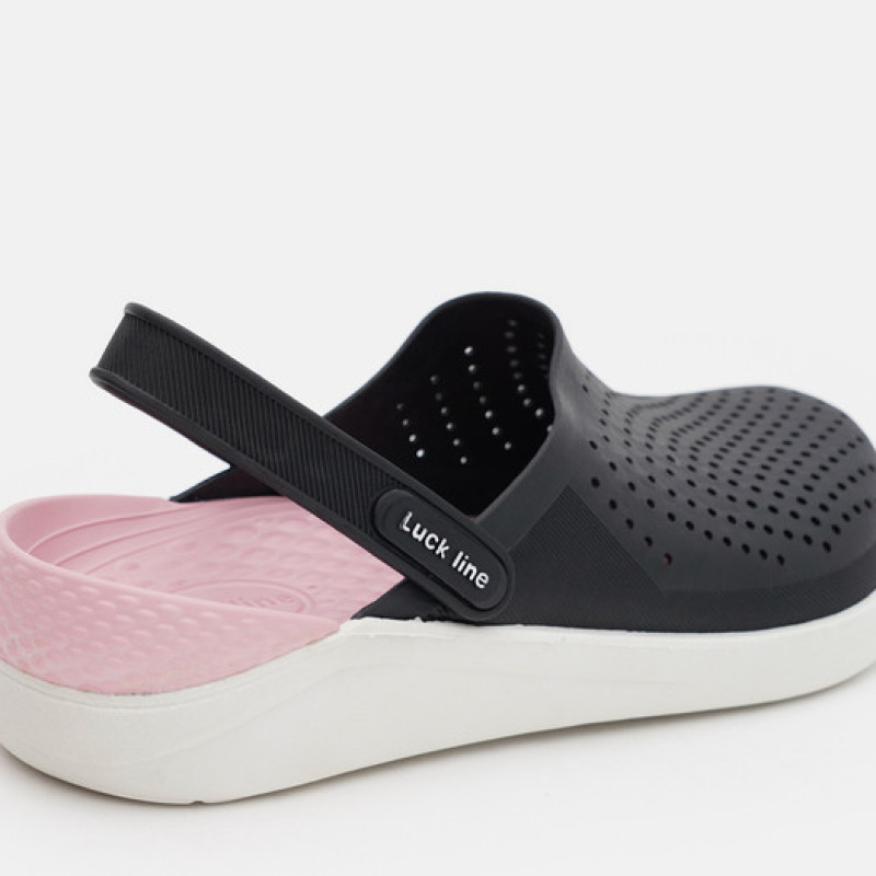 Крокси жіночі чорні Luck line  крокси жіночі чорні сілікон  , стильные кроксы чорные женские, подошва пвх