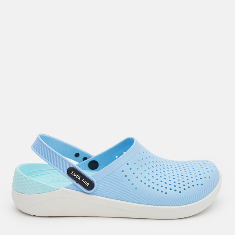 Крокси жіночі blue Luck line  крокси жіночі блакитні сілікон  , стильные кроксы голубые женские, подошва пвх