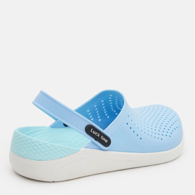 Крокси жіночі blue Luck line  крокси жіночі блакитні сілікон  , стильные кроксы голубые женские, подошва пвх