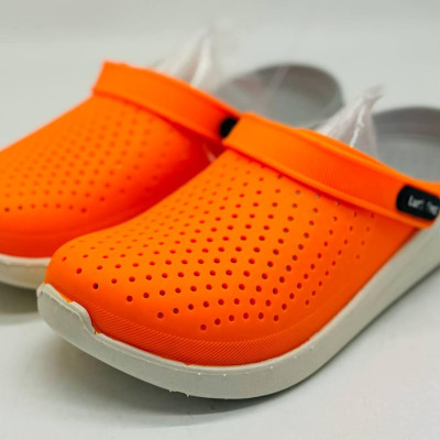 Крокси жіночі Luck line памаранчеві  крокси жіночі сілікон  , стильные кроксы женские орнажевые, подошва пвх