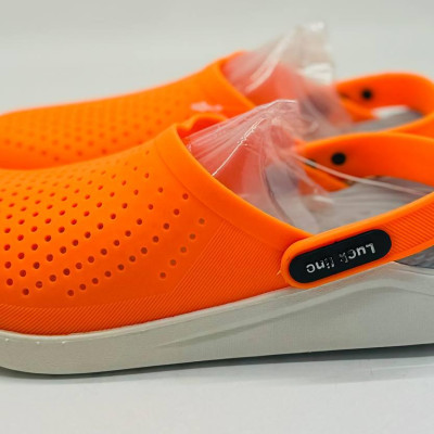 Крокси жіночі Luck line памаранчеві  крокси жіночі сілікон  , стильные кроксы женские орнажевые, подошва пвх