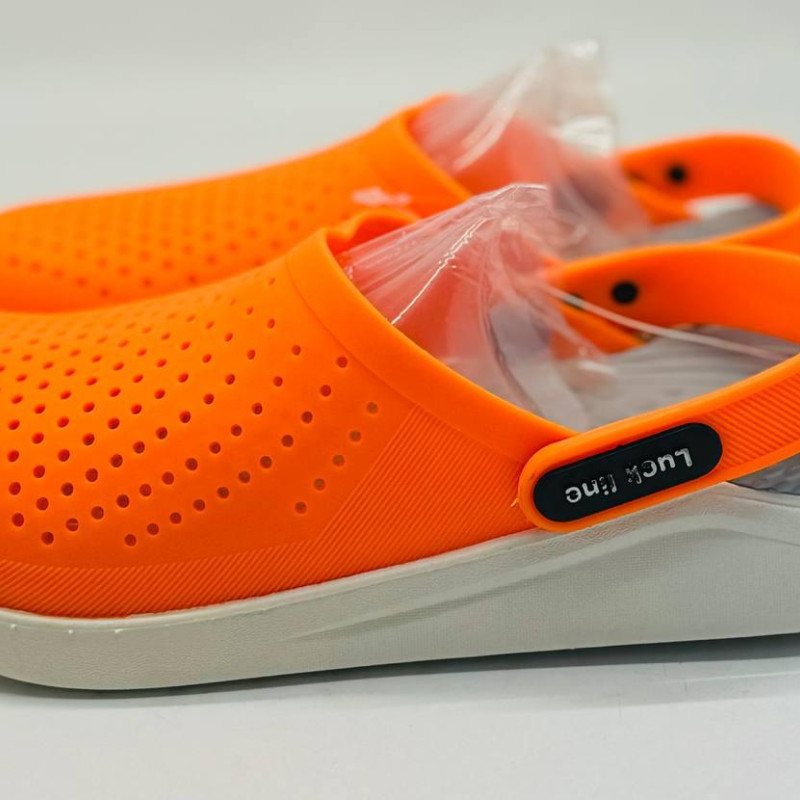 Крокси жіночі Luck line памаранчеві  крокси жіночі сілікон  , стильные кроксы женские орнажевые, подошва пвх