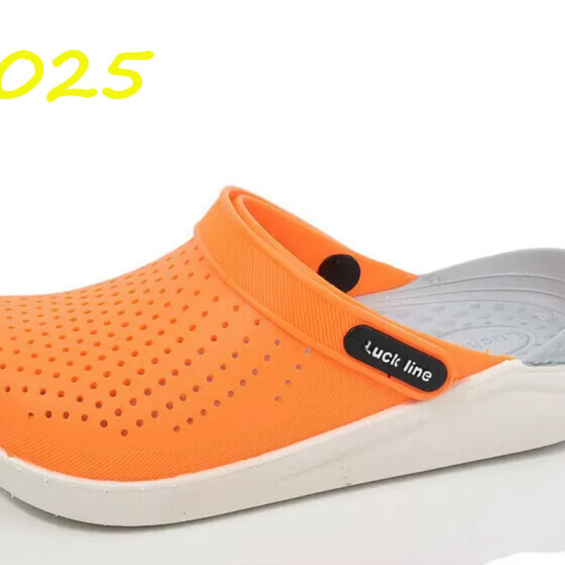 Крокси жіночі Luck line памаранчеві  крокси жіночі сілікон  , стильные кроксы женские орнажевые, подошва пвх