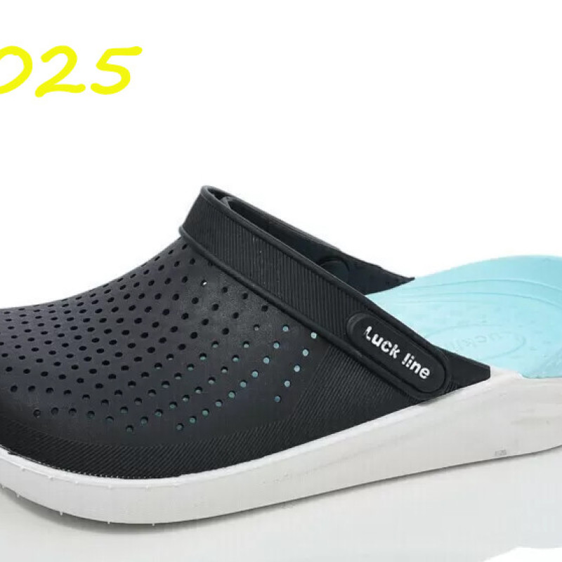 Крокси жіночі Luck line чорні  крокси жіночі чорні сілікон  , стильные кроксы женские черные, подошва пвх