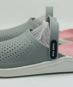 Крокси жіночі сірі Luck line  крокси жіночі сірі сілікон  , стильные кроксы серые женские, подошва пвх