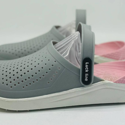 Крокси жіночі сірі Luck line  крокси жіночі сірі сілікон  , стильные кроксы серые женские, подошва пвх