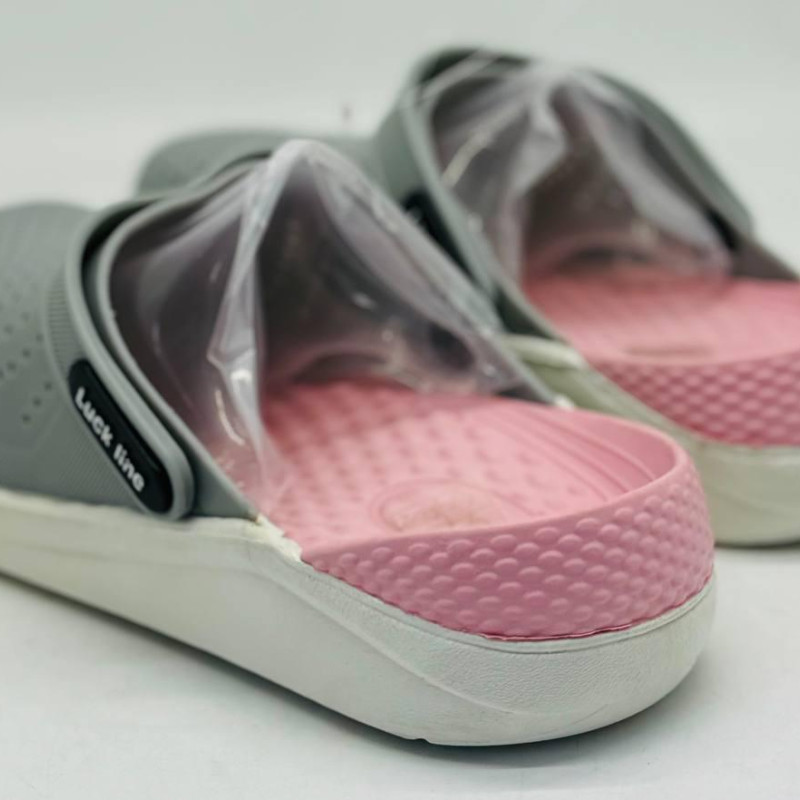 Крокси жіночі сірі Luck line  крокси жіночі сірі сілікон  , стильные кроксы серые женские, подошва пвх