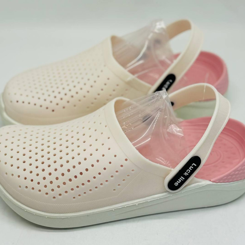 Крокси жіночі Luck line PINK, крокси жіночі рожеві сілікон  , стильные кроксы женские розовые, подошва пвх