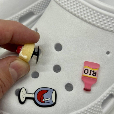 Крокси жіночі білі Luck Line + Джібітси 3 шт , кроксы белые женские