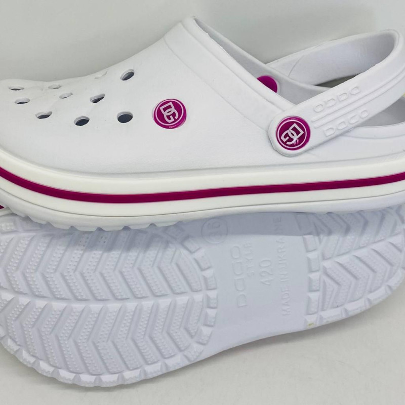 Кроки білі жіночі DAGO, колір білий, крокси пінка ЕВА крокси жіночі білі