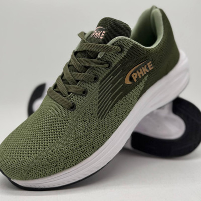 Кросівки літні сіточка LION колір хакі (оліва) Мокасині чоловічі,