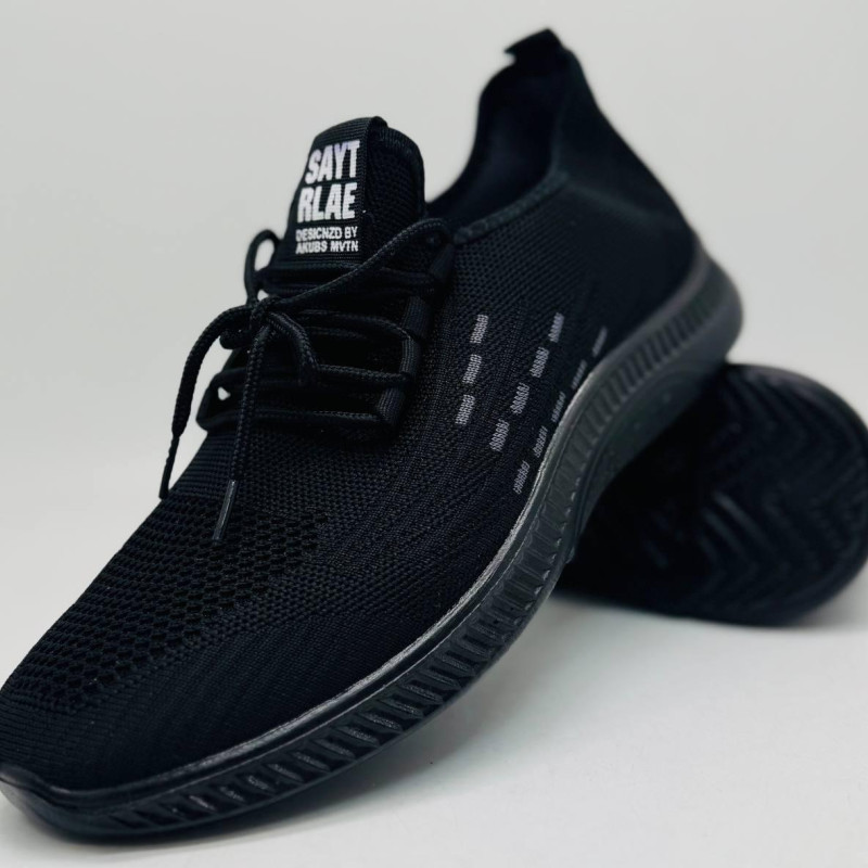 Кросівки літні сітка SAYT RLAE (колір чорний) Мокасині чоловічі