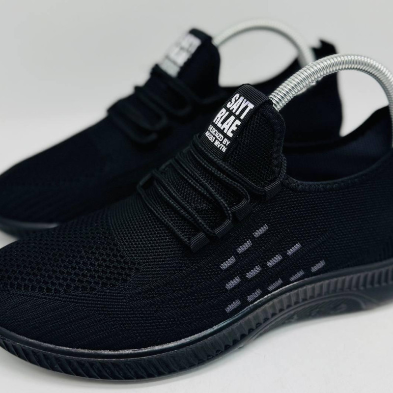 Кросівки літні сітка SAYT RLAE (колір чорний) Мокасині чоловічі