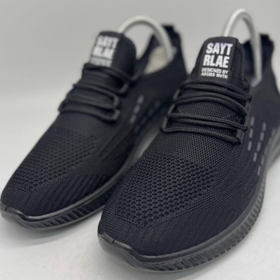Кросівки літні сітка SAYT RLAE (колір чорний) Мокасині чоловічі