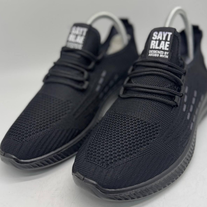 Кросівки літні сітка SAYT RLAE (колір чорний) Мокасині чоловічі