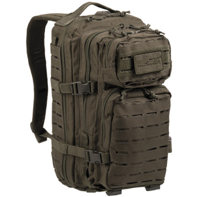 Рюкзак Mil-Tec тактичний, 20л US Assault Pack SM Laser Cut, колір оливкової (розмір В42 х Ш20 x Г25 см)