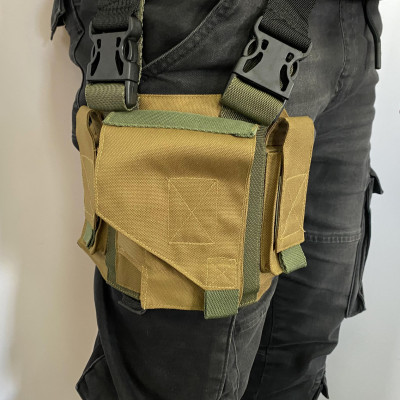 Кобура набедрена, універсальна для ПМ, ФОРТ, ТТ, тк. кордура, колір койот, чорний