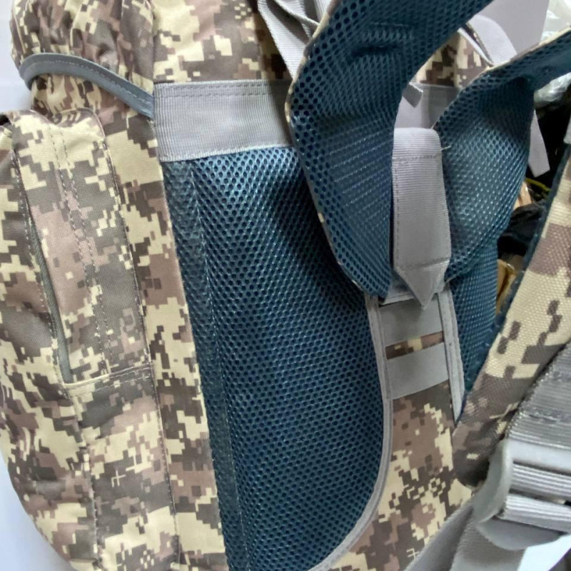 Тактичний рюкзак 70 літрів з каркасом колір Піксель, походний великий рюкзак металический каркас