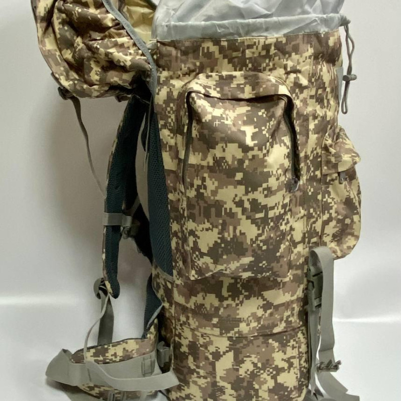 Тактичний рюкзак 70 літрів з каркасом колір Піксель, походний великий рюкзак металический каркас
