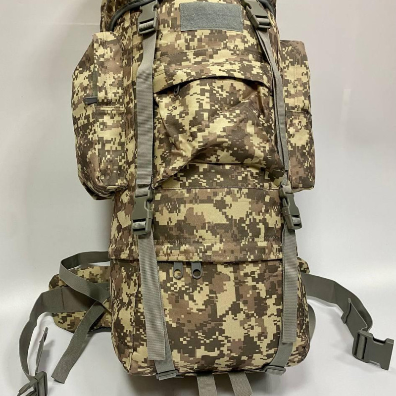 Тактичний рюкзак 70 літрів з каркасом колір Піксель, походний великий рюкзак металический каркас