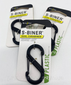 Тактичний карабін, колір чорний. Карабін розвантажувальний Nite Ize Karabiner S-Biner Gr. 2