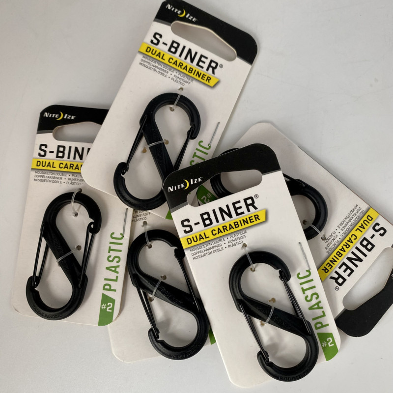 Тактичний карабін, колір чорний. Карабін розвантажувальний Nite Ize Karabiner S-Biner Gr. 2