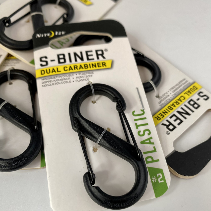 Тактичний карабін, колір чорний. Карабін розвантажувальний Nite Ize Karabiner S-Biner Gr. 2