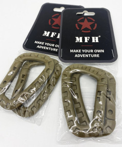 Карабін ABS пластиковий, колір койот (упаковка 2 шт)