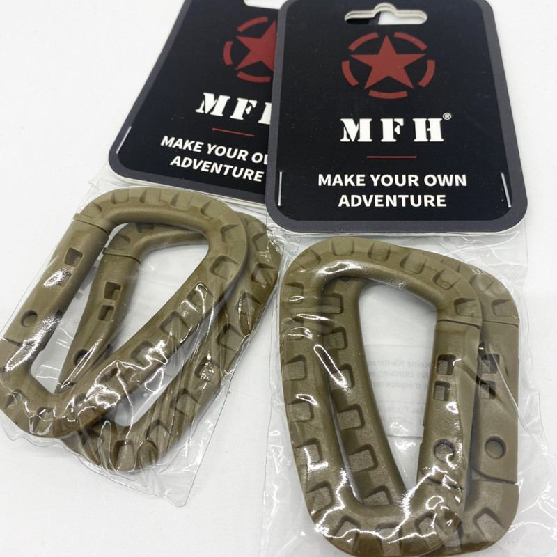 Карабін ABS пластиковий, колір койот (упаковка 2 шт)