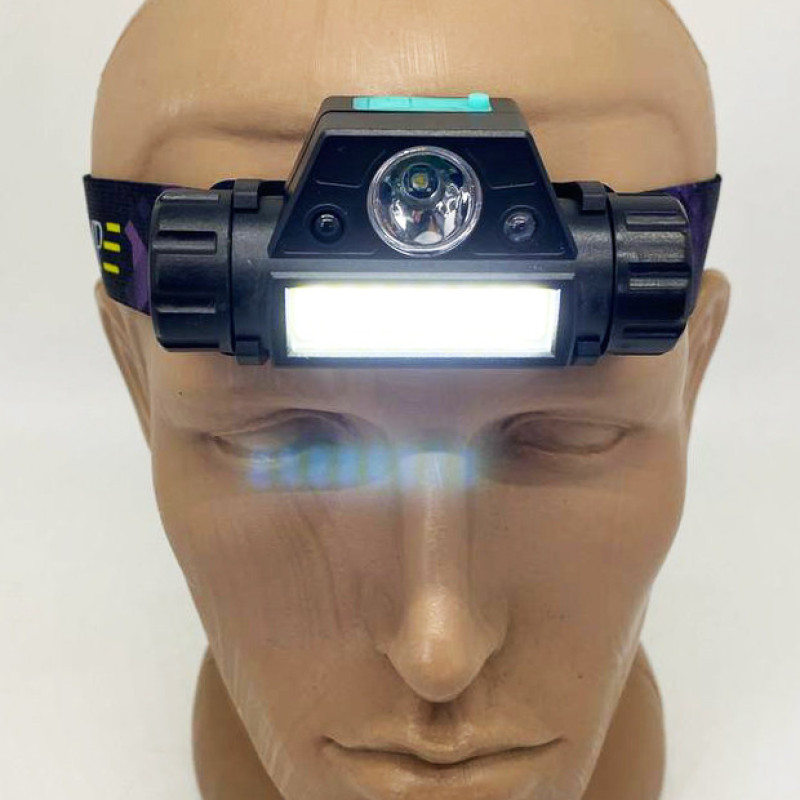 Ліхтар налобний акумуляторний магнітний | акумулятор 18650 вбудований XP-G Q5 | світлодіодний тактичний СОВ