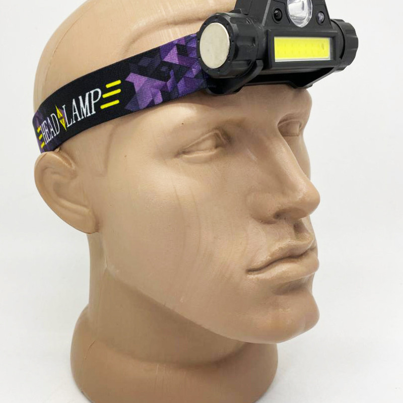 Ліхтар налобний акумуляторний магнітний | акумулятор 18650 вбудований XP-G Q5 | світлодіодний тактичний СОВ