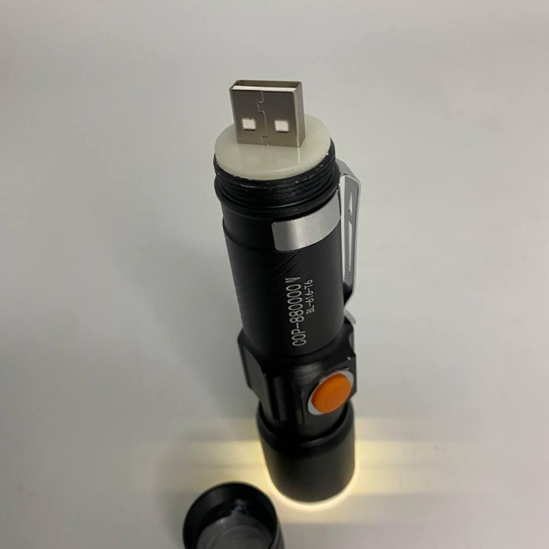 Ліхтарик ручний  X-Balog протиударний, вологостійкий із заряджанням USB Тактичний ліхтар POLICE BL-616-T6 Zoom