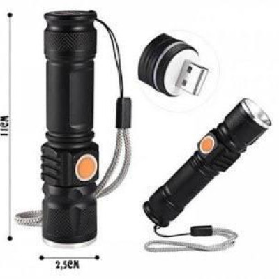 Ліхтарик ручний  X-Balog протиударний, вологостійкий із заряджанням USB Тактичний ліхтар POLICE BL-616-T6 Zoom