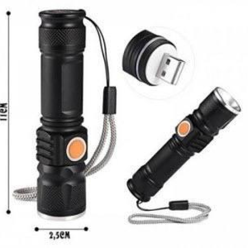 Ліхтарик ручний  X-Balog протиударний, вологостійкий із заряджанням USB Тактичний ліхтар POLICE BL-616-T6 Zoom