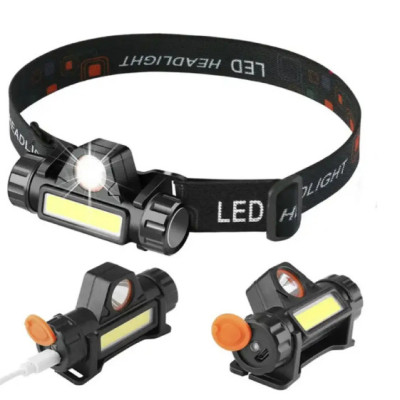 Ліхтар налобний акумуляторний магнітний | акумулятор 18650 вбудований XP-G Q5 | світлодіодний тактичний СОВ